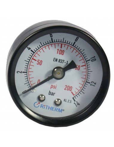 1.5 Manómetro medidor de presión de agua 0-150 PSI conexión posterior 1/8  NPT HE
